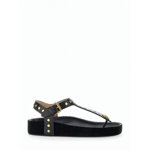 ISABEL MARANT T-Strap Black Leather Sandal